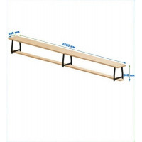 Скамейка гимнастическая 2500мм (фанерная) ножки метал Dinamika