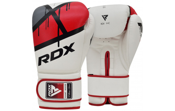 Перчатки тренировочные RDX BGR-F7R-14oz белый\красный 600_380