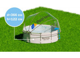 Круглый купольный тент Pool Tent на бассейн d366см PT366-G серый