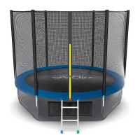 Батут с внешней сеткой и лестницей EVO Jump External 10ft+ нижняя сеть, синий