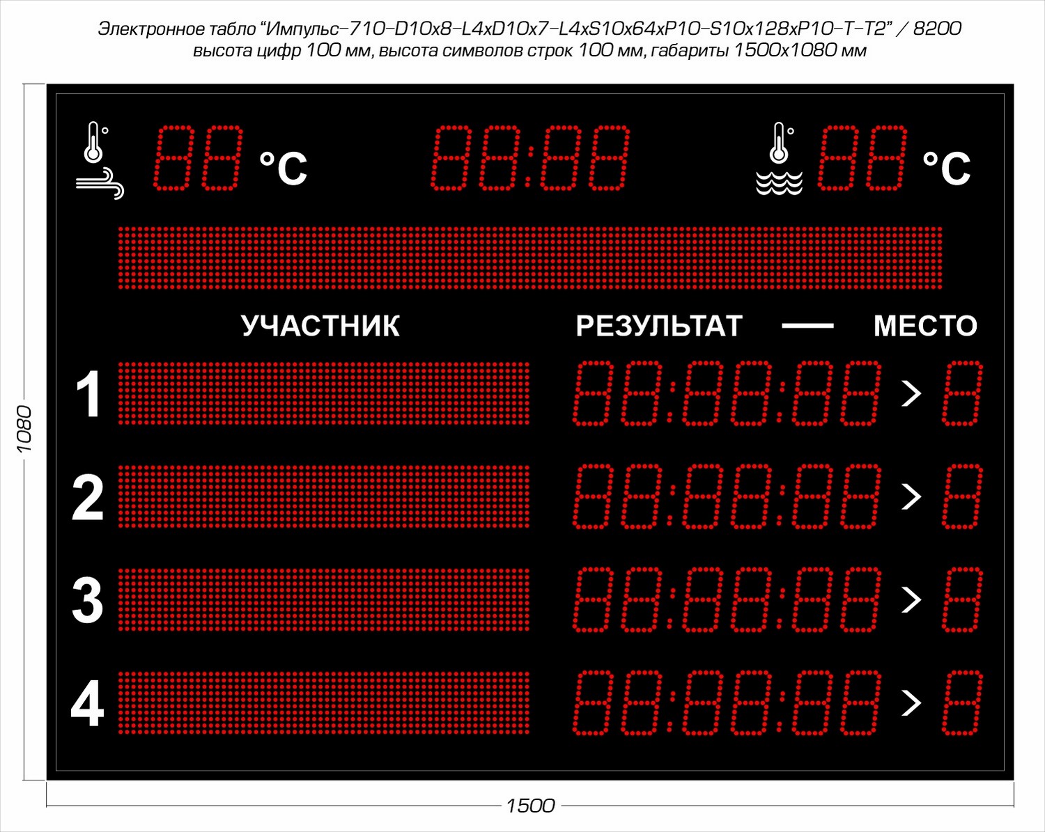 Табло для плавания Импульс 710-D10x8-L4xD10x7-L4xS10x64xP10-S10x128xP10-T-T2 1500_1195