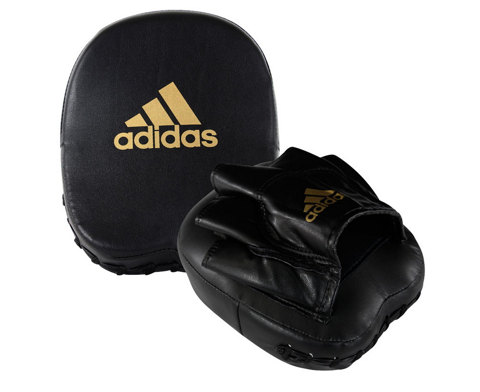 Лапы Adidas Short Focus Mitts черно-золотые adiMP02 979_800