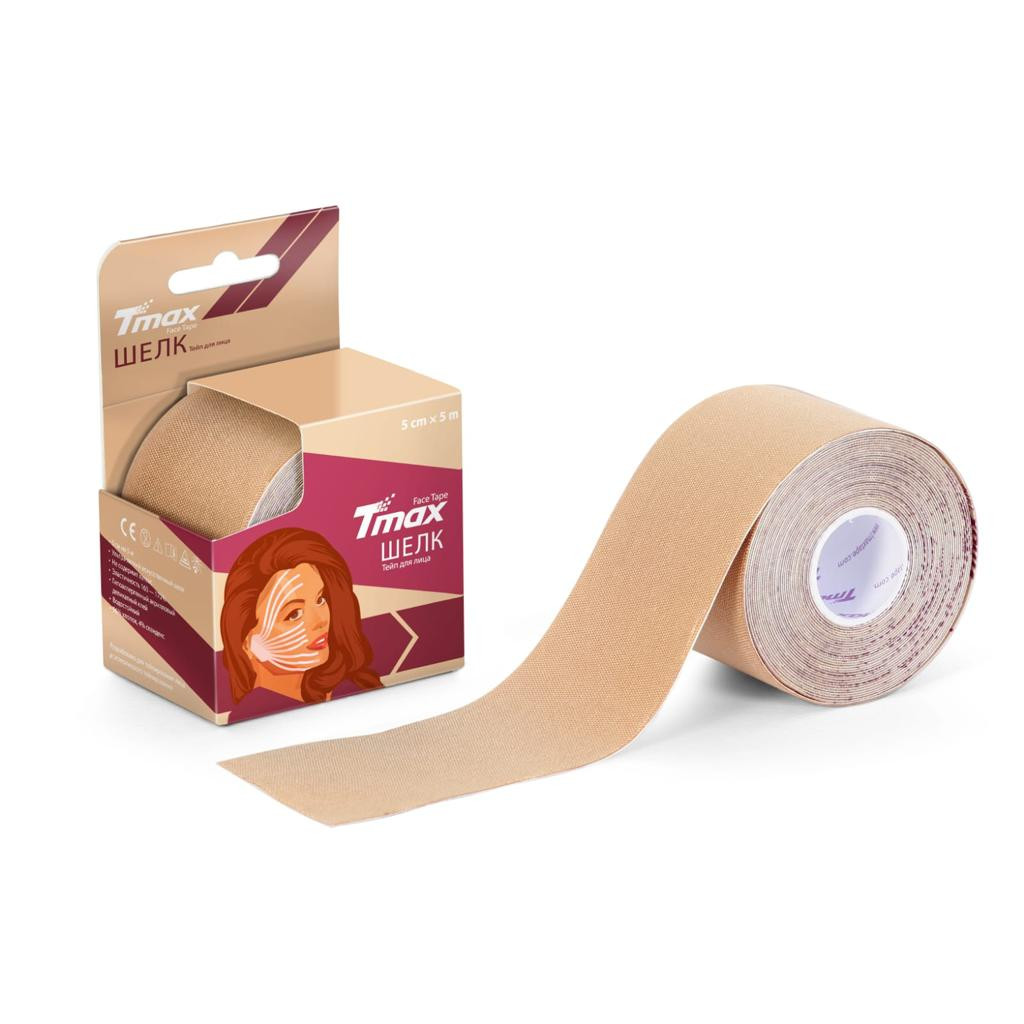 Тейп кинезиологический Tmax Beauty Tape (5cmW x 5mL), вискоза, бежевый 1024_1024