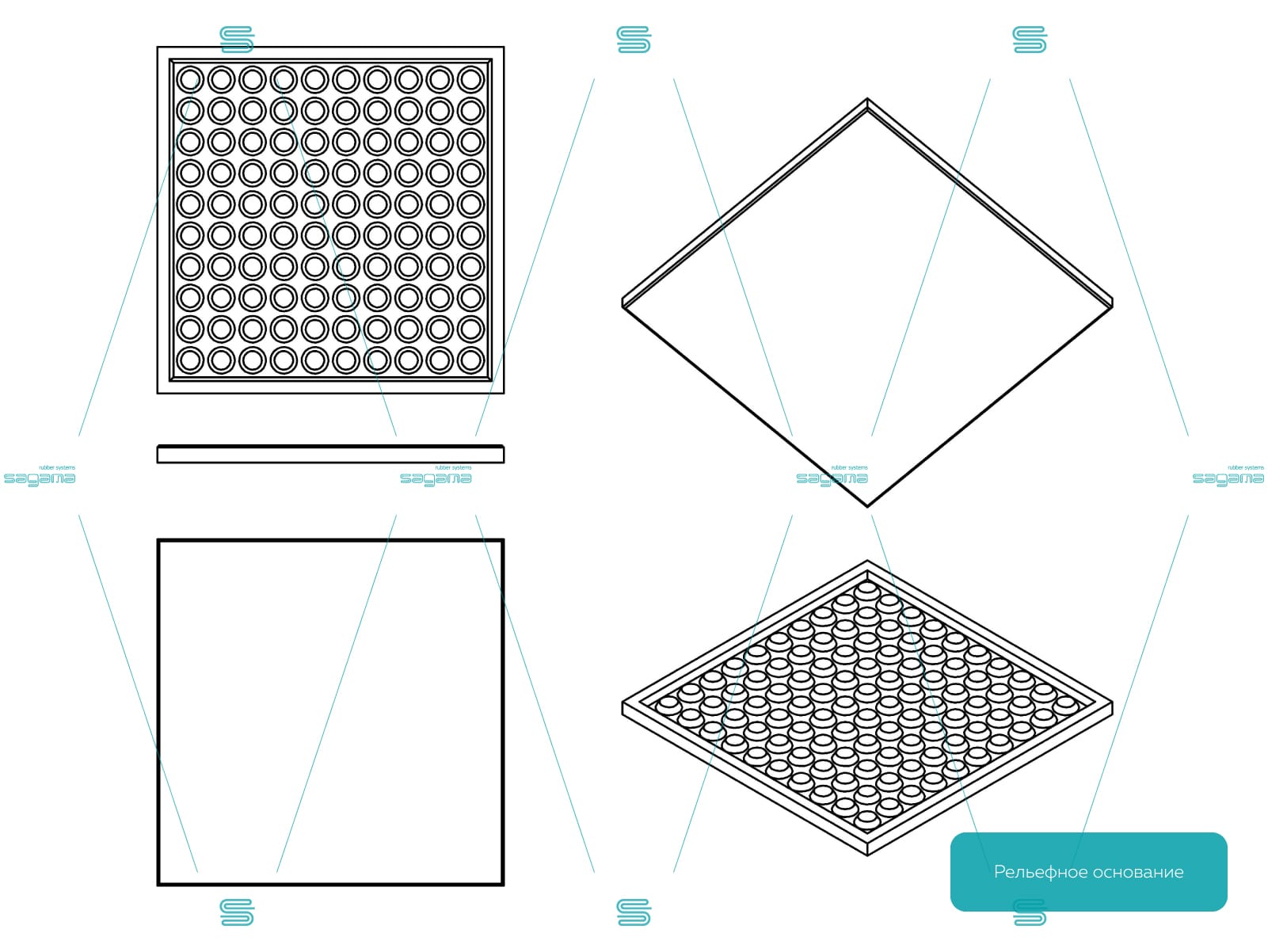 Резиновая плитка Sagama Tile 50x50см 1601_1202