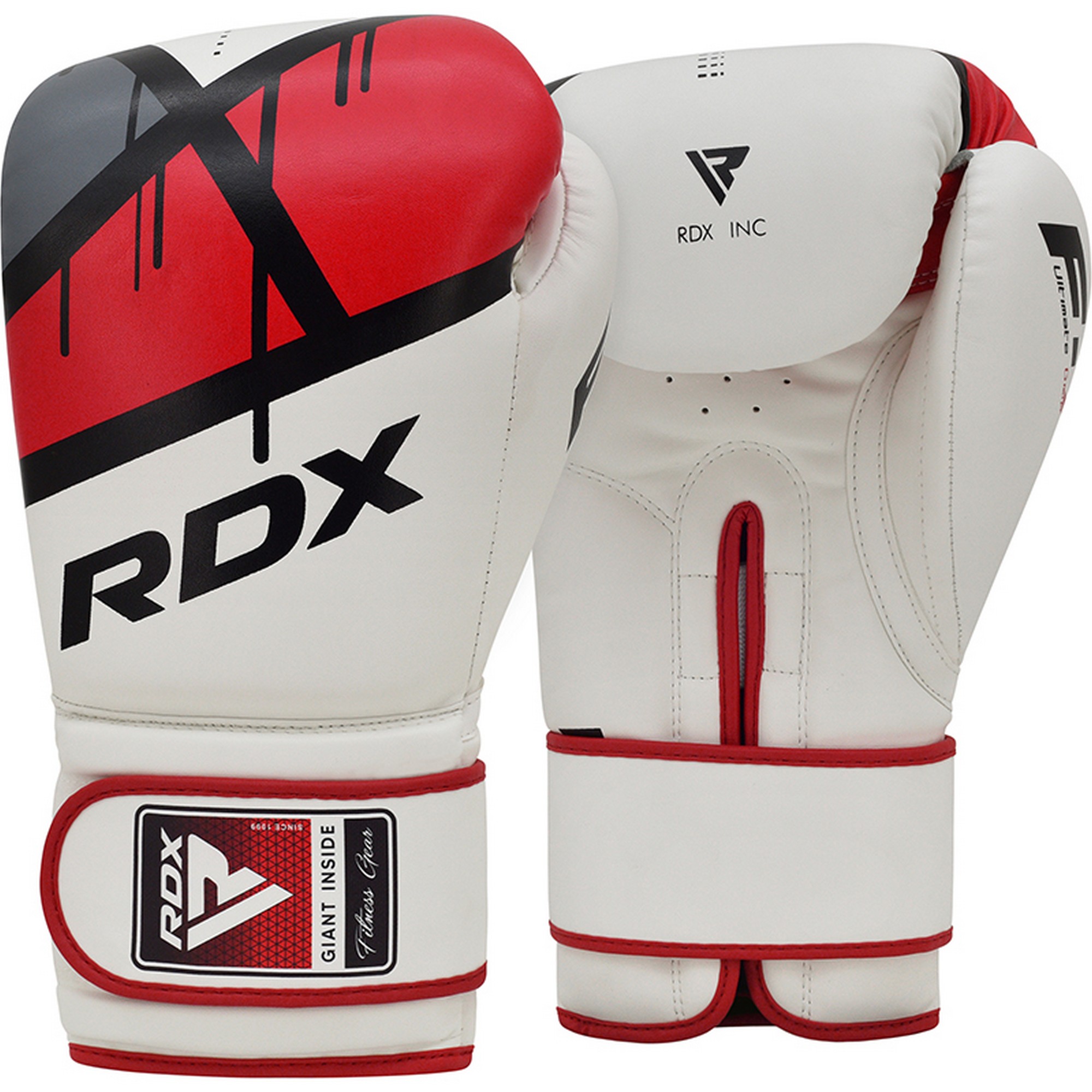 Перчатки тренировочные RDX BGR-F7R-14oz белый\красный 2000_2000