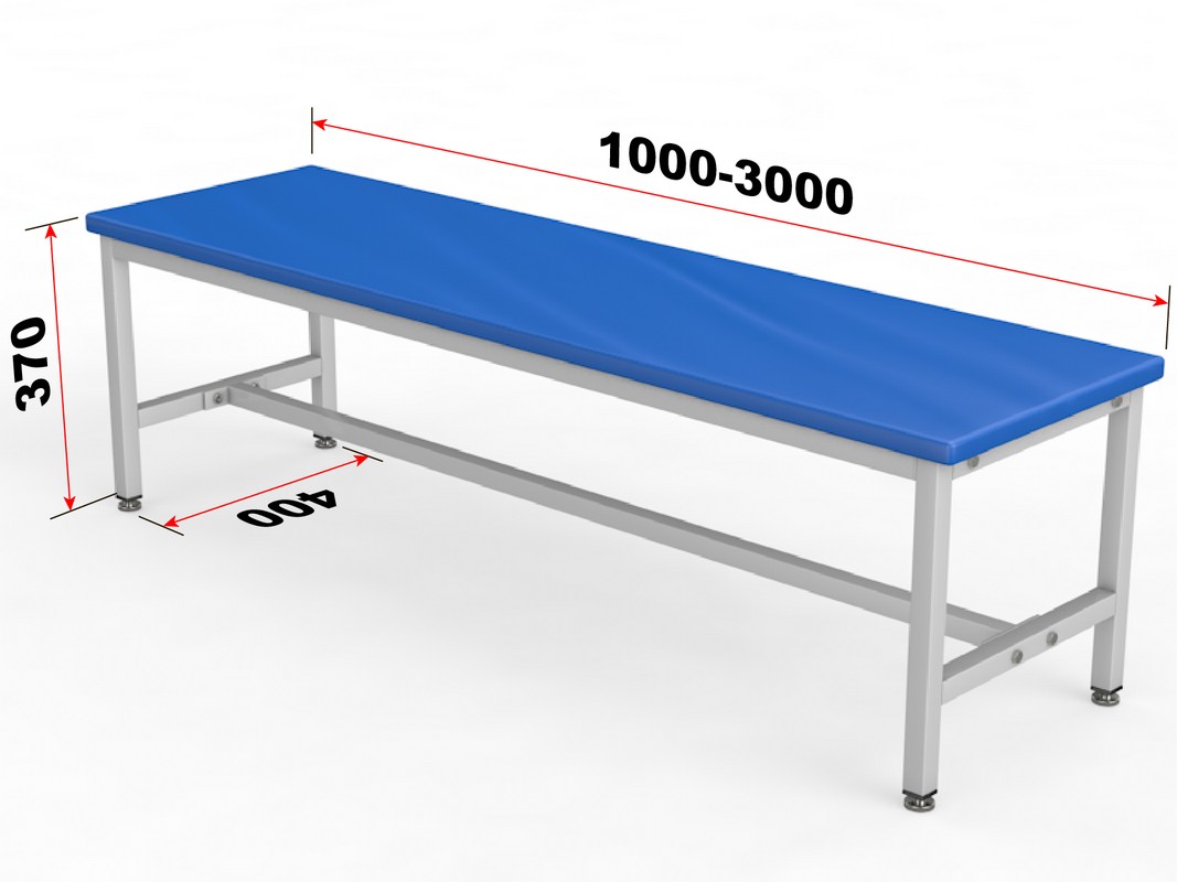 Скамейка для раздевалки без спинки, мягкая, 100см Glav 10.2000-1000 1067_800