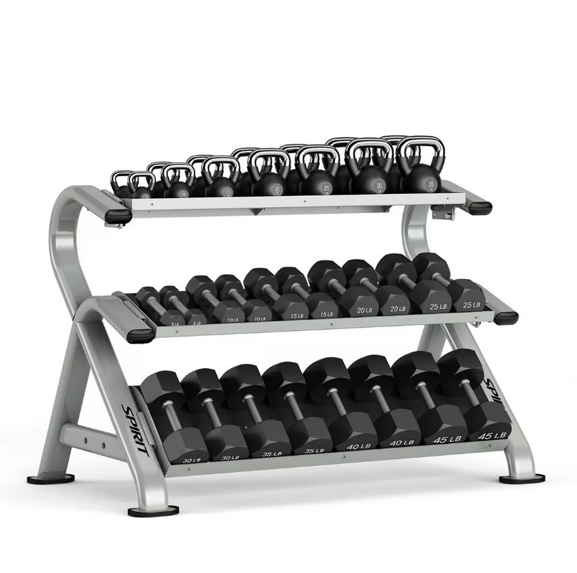 Стойка для гантелей (3 уровня) Spirit Fitness ST800DR3 2000_1986