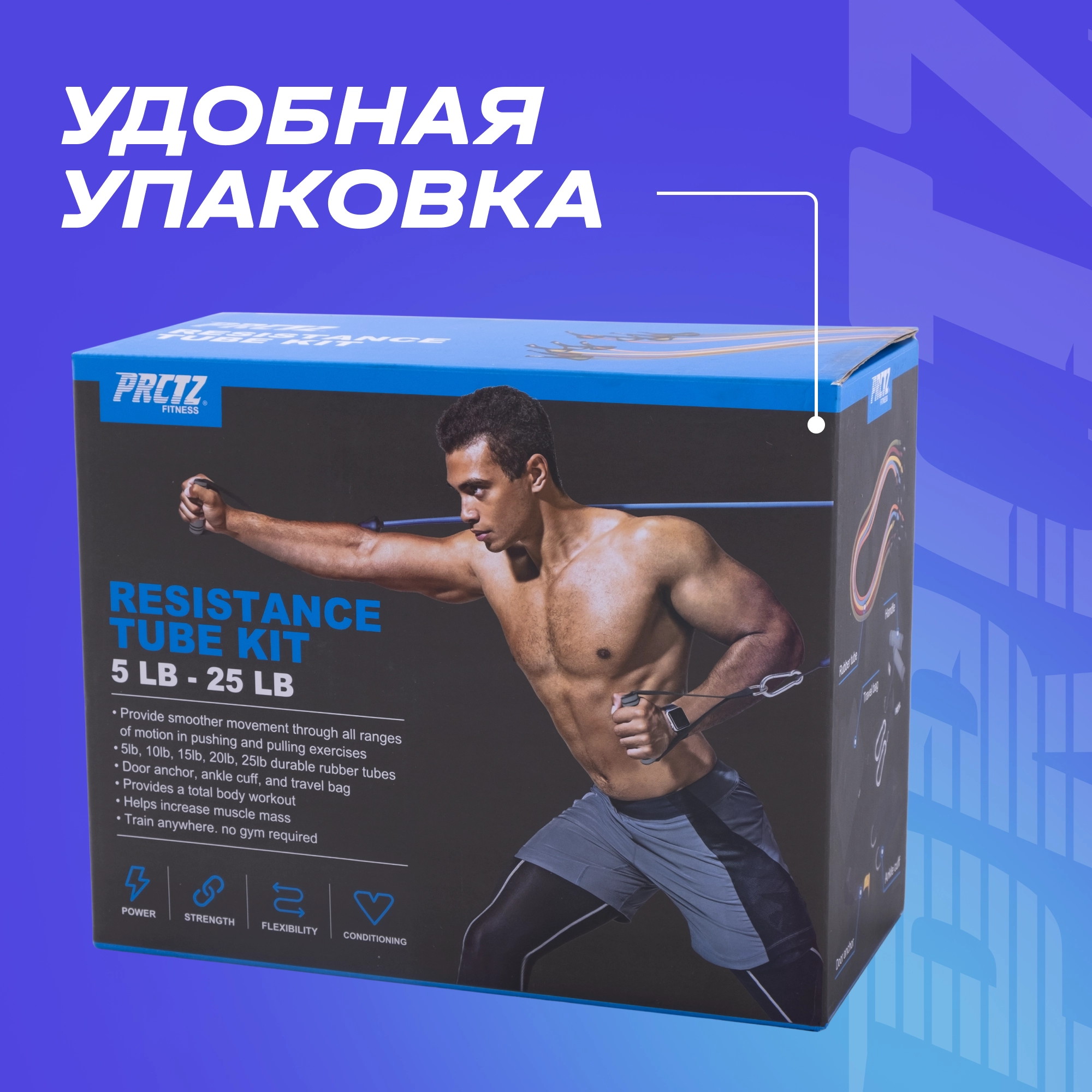 Набор трубчатых эспандеров PRCTZ RESISTANCE TUBE KIT PF3390 2000_2000