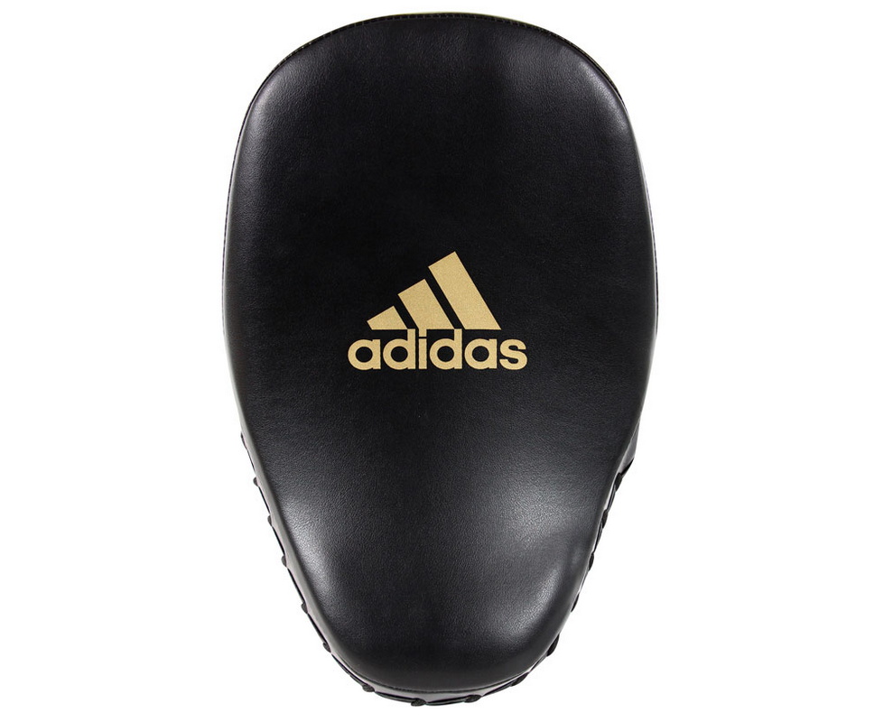 Лапы Adidas Training Curved Focus Mitt Short черно-золотые adiSBAC01 979_800