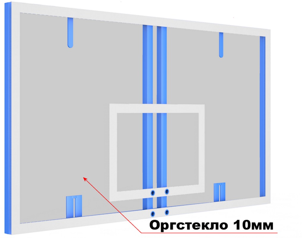 Щит баскетбольный профессиональный из оргстекла толщ. 10мм (под стойки) Glav 01.2001 1016_800