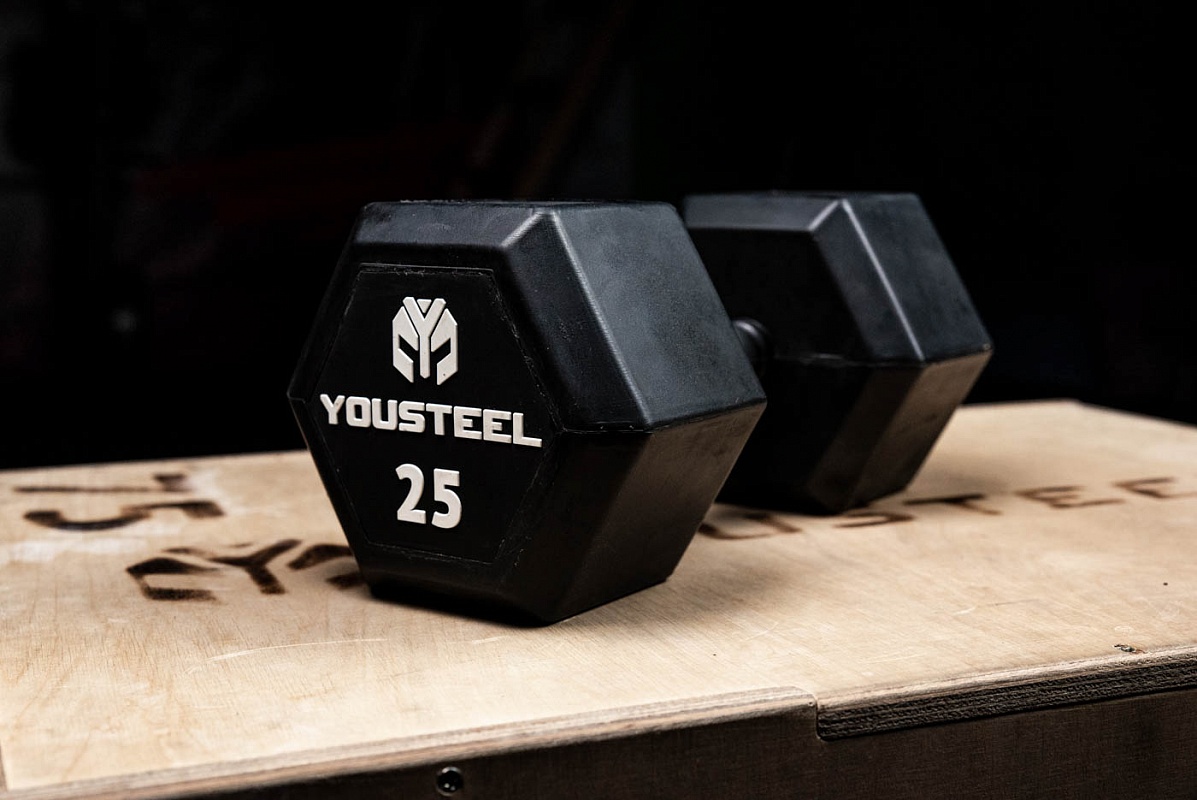 Гантель обрезиненная YouSteel HEX DB 2,5кг 1197_800