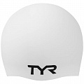 Шапочка для плавания TYR Wrinkle Free Silicone Cap LCS\100 белый 120_120